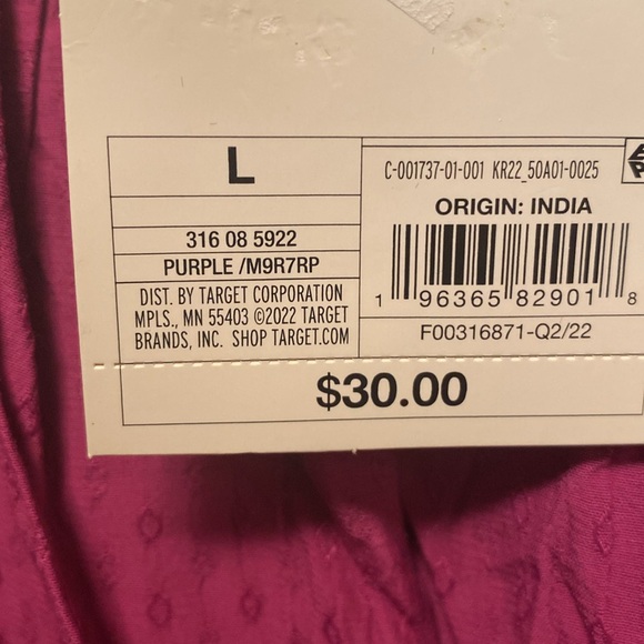 Brand New Knox Rose Purple Long Sleeve Top…size L - Picture 6 of 6